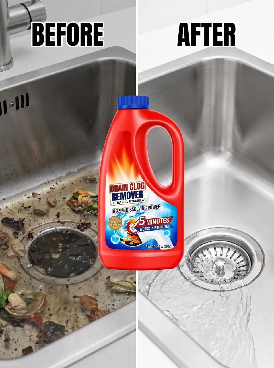 FlowMax 5-Minute Drain Clog Dissolver